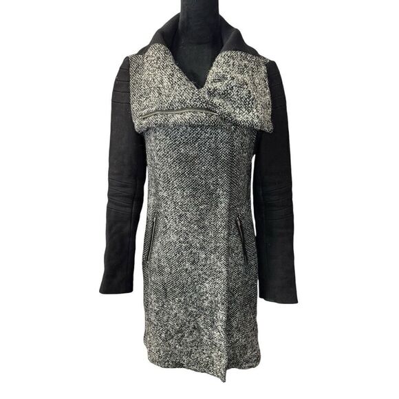 Diane Von Furstenberg Lulu Tech Boucle wool blend Long Jacket coat sz 6 - Picture 5 of 16